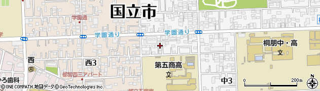 東京都国立市中3丁目3-16周辺の地図