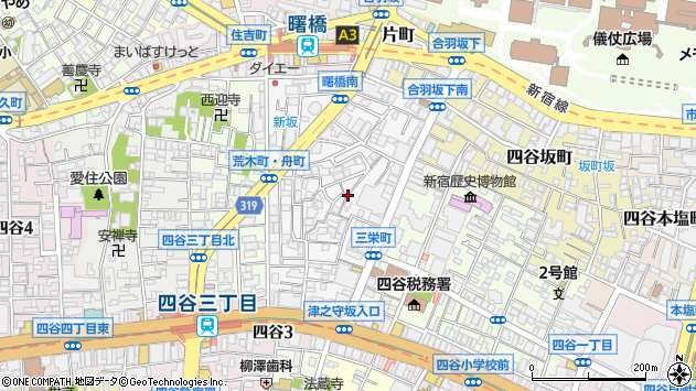 〒160-0007 東京都新宿区荒木町の地図
