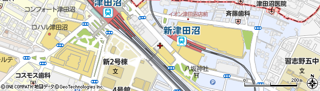 伝説のすた丼屋 ミーナ津田沼店周辺の地図