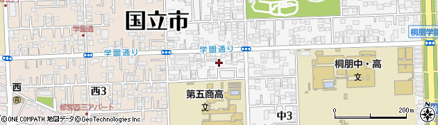東京都国立市中3丁目3-43周辺の地図