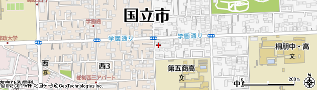 東京都国立市中3丁目3-29周辺の地図