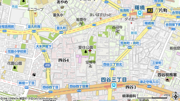 〒160-0005 東京都新宿区愛住町の地図