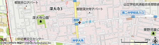 三鷹深大寺郵便局 ＡＴＭ周辺の地図