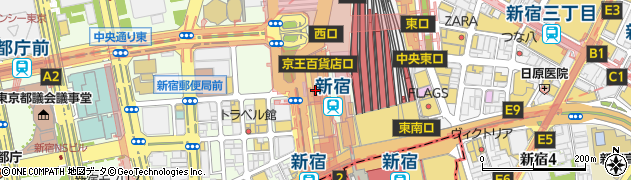 京王百貨店新宿店周辺の地図