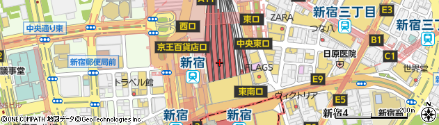 新宿駅周辺の地図