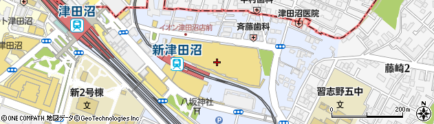 みずほ銀行イオン津田沼ショッピングセンター ＡＴＭ周辺の地図