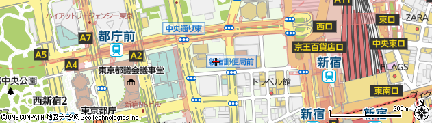 山梨中央銀行新宿支店周辺の地図
