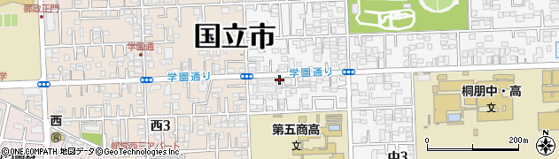 東京都国立市中3丁目3-34周辺の地図