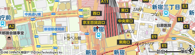 東京地下鉄株式会社　丸ノ内線新宿駅周辺の地図