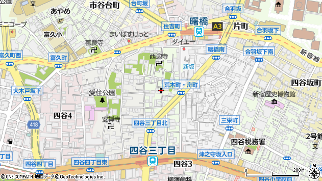 〒160-0006 東京都新宿区舟町の地図