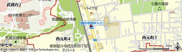 国分寺四中入口周辺の地図