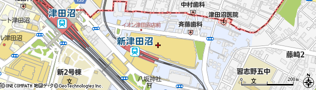 マクドナルドイオンモール津田沼店周辺の地図