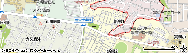 新栄1丁目児童遊園周辺の地図