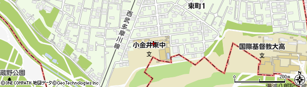 小金井市立東中学校周辺の地図