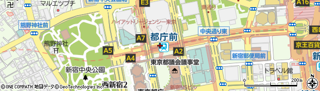 都庁前駅周辺の地図
