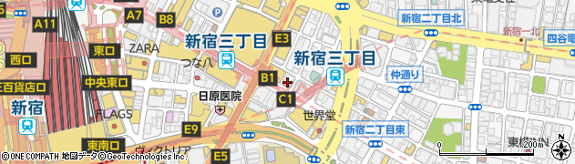 みずほ銀行新宿中央支店 ＡＴＭ周辺の地図