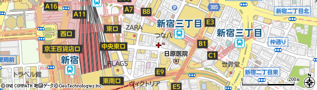 さくら整体院新宿三丁目店周辺の地図