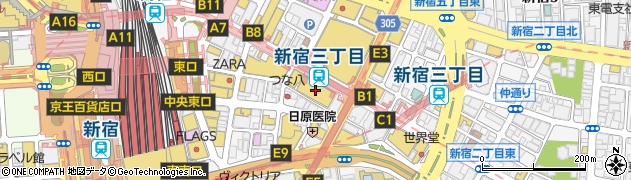 Ｚｏｆｆ　新宿マルイ本館店周辺の地図