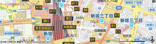 湘南美容皮フ科新宿東口院周辺の地図