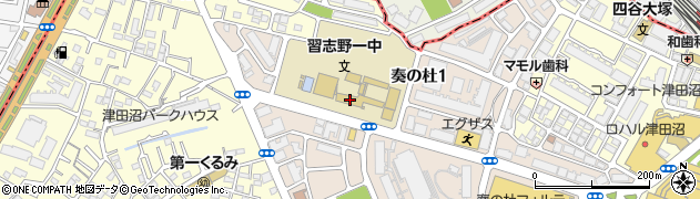 習志野市立第一中学校周辺の地図