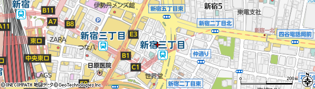 ピッツェリア クラウディアツー 新宿三丁目周辺の地図