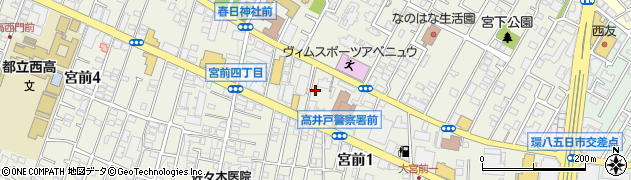 東京都杉並区宮前1丁目16周辺の地図