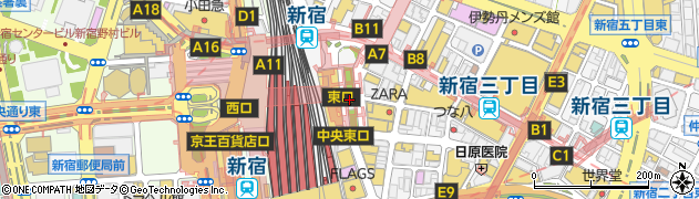PRESS BUTTER SAND ルミネエスト新宿店周辺の地図