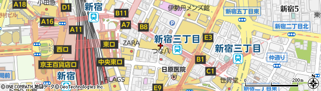 東京都新宿区新宿3丁目周辺の地図