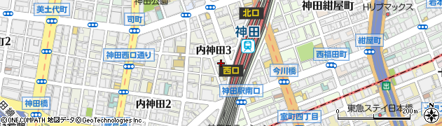 東京都千代田区内神田3丁目12周辺の地図