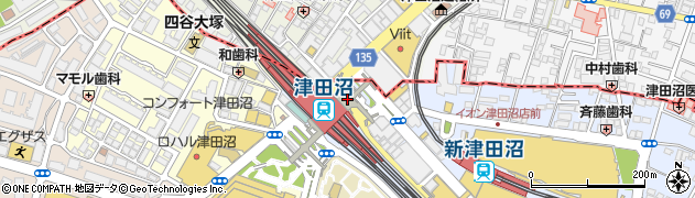 千葉銀行ＪＲ津田沼駅 ＡＴＭ周辺の地図