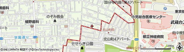 東京都国立市東3丁目20-34周辺の地図