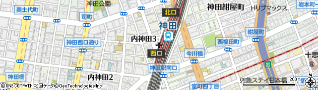 ラーメン凪・豚王　神田店周辺の地図