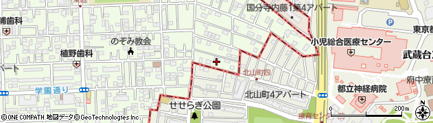 東京都国立市東3丁目20周辺の地図