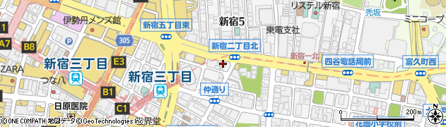 肉汁餃子のダンダダン 新宿三丁目店周辺の地図