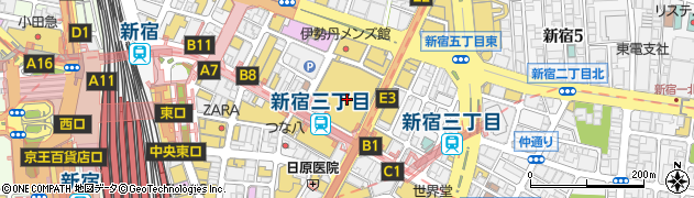 ＡｍｅｙａＥｉｔａｒｏ新宿伊勢丹店周辺の地図