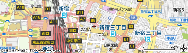 リーバイスストア新宿店周辺の地図