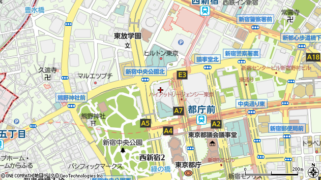 〒163-0722 東京都新宿区西新宿 新宿第一生命ビルディング（２２階）の地図