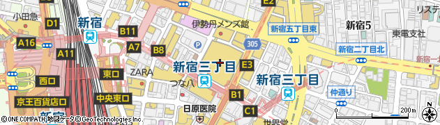 第一園芸株式会社　伊勢丹　新宿店周辺の地図
