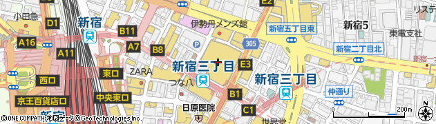 グッチ新宿伊勢丹周辺の地図