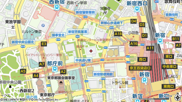 〒163-0633 東京都新宿区西新宿 新宿センタービル（３３階）の地図