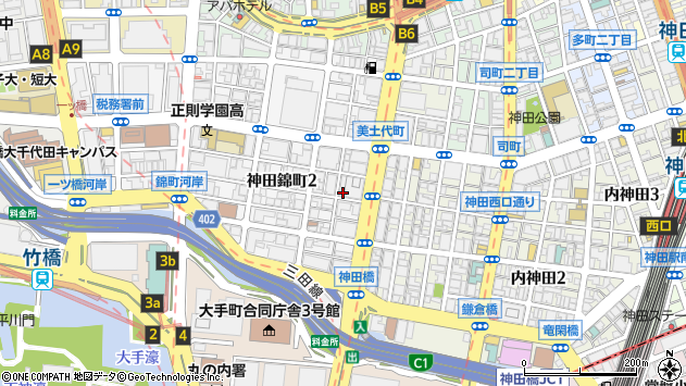 〒101-0054 東京都千代田区神田錦町の地図