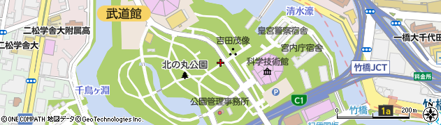 東京都千代田区北の丸公園周辺の地図