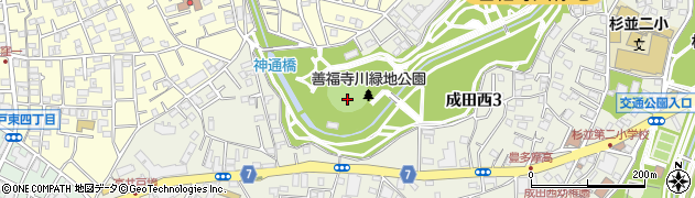 善福寺川緑地周辺の地図