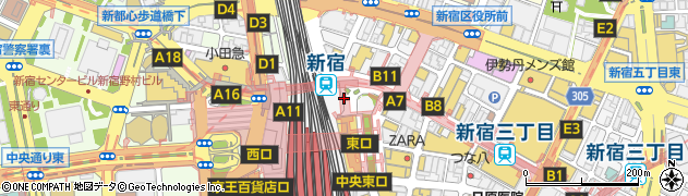 りそな銀行東京メトロ新宿駅東口 ＡＴＭ周辺の地図