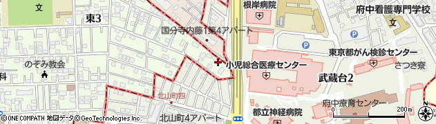 東京都国立市東3丁目33-2周辺の地図