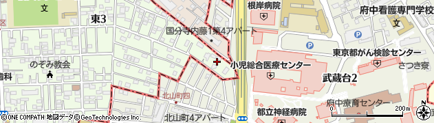 東京都国立市東3丁目33-5周辺の地図