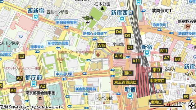 〒163-1503 東京都新宿区西新宿 新宿エルタワー（３階）の地図
