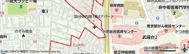 東京都国立市東3丁目33-7周辺の地図