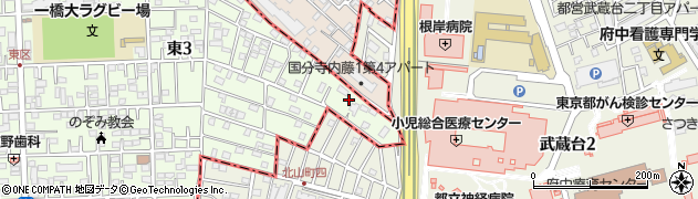 東京都国立市東3丁目33-9周辺の地図