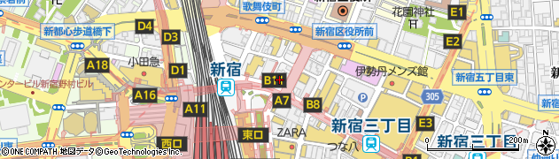みずほ銀行新宿支店周辺の地図